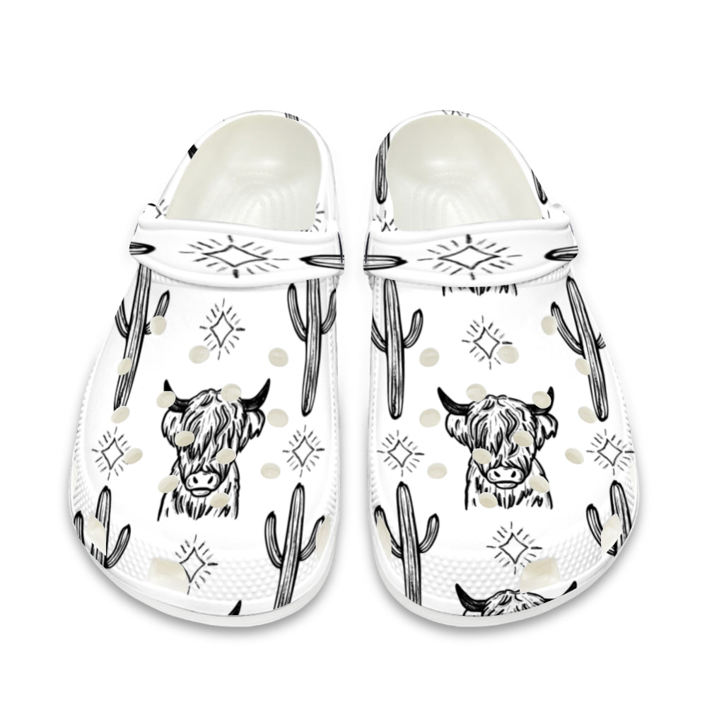 CowLover™ Outdoors Cow Boho Cactus Slippers Clogs *better than CROCS brand