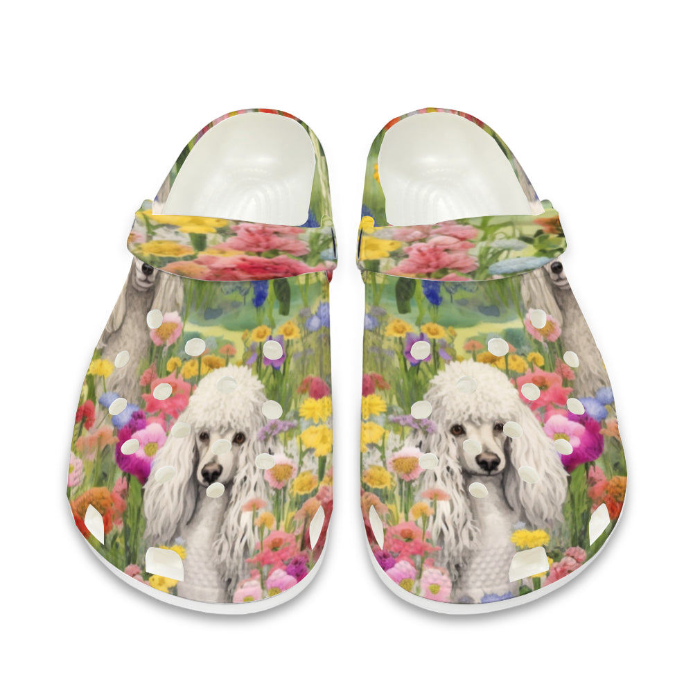 AnimalLover™ Outdoors  White Poodle Dog Slippers Clogs *better than CROCS brand