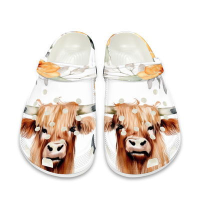CowLover™ Outdoors Highland Cow Yellow Slippers Clogs *better than CROCS brand