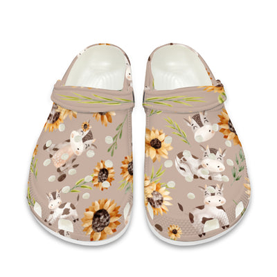 CowLover™ Outdoors Cow Beige Slippers Clogs *better than CROCS brand
