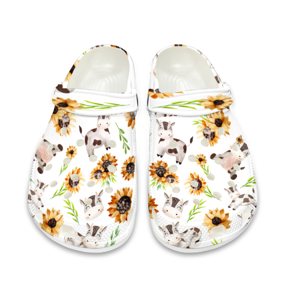 CowLover™ Outdoors Cow Sunflower Slippers Clogs *better than CROCS brand