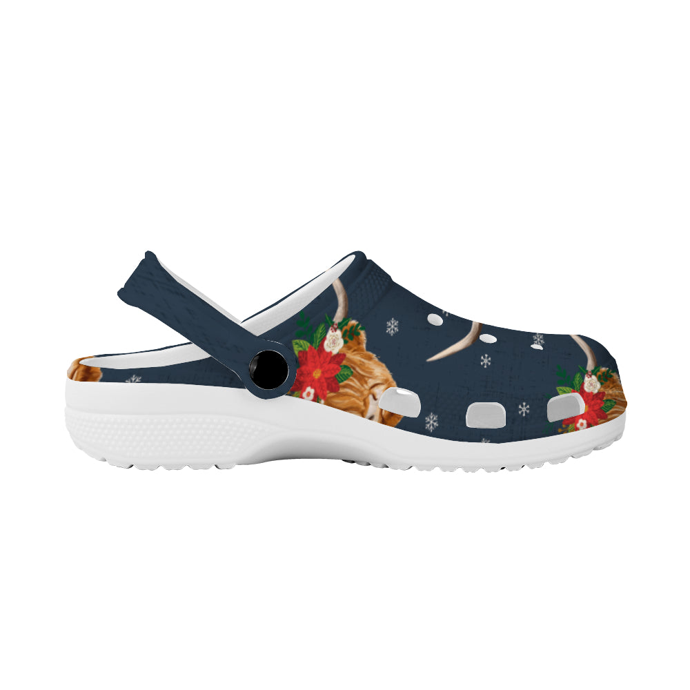 CowLover™ Outdoors Cow Navy Slippers Clogs *better than CROCS brand