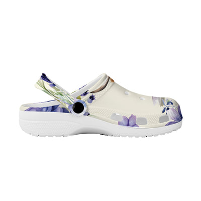 CowLover™ Outdoors Cow Purple Floral Slippers Clogs *better than CROCS brand