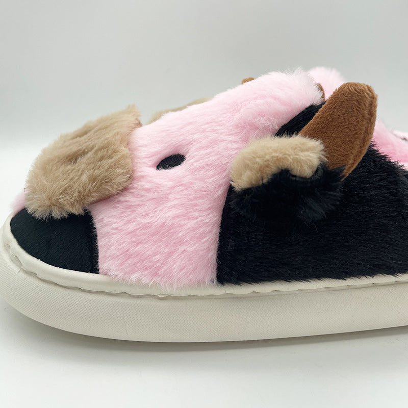 CowLover™ Plush Cow Slippers Strawberry