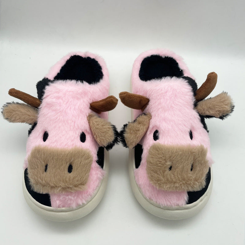 CowLover™ Plush Cow Slippers Strawberry